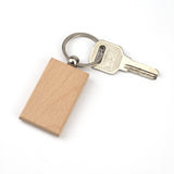 ASUNFO Pack of 20 Rectangle Wood Blanks Keychain Unfinished Wooden Blank Key Chain Chains for Engraving Crafts Ornament ASUNFO