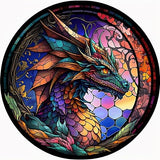 Meothan 5D Dragon Diamond Art Kit, Dragon Stained Glass Diamond Painting Kits for Adult Beginner Kids, Full Drill Dragon Diamond Art Painting Diamond Meothan