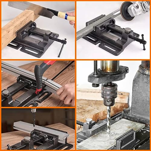 MYTEC Drill Press Vise, 3.0" Black, Quick Release Workbench Industrial Vise Clamp, High-grade cast steel Bench Clamp - WoodArtSupply