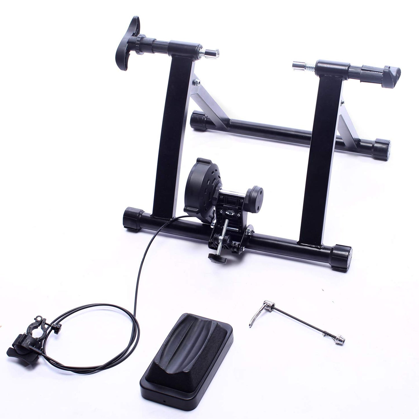 BalanceFrom Bike Trainer Stand Steel Bicycle Exercise Magnetic Stand with Front Wheel Riser Block - WoodArtSupply