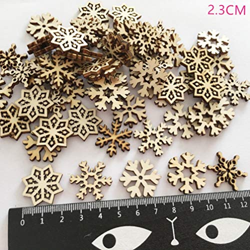 ABOOFAN 100pcs Pieces Unfinished Wood Snowflake Ornaments Holiday Slices Cutouts Christmas Tree Snowflake Ornaments Wooden Christmas Ornaments Wood ABOOFAN