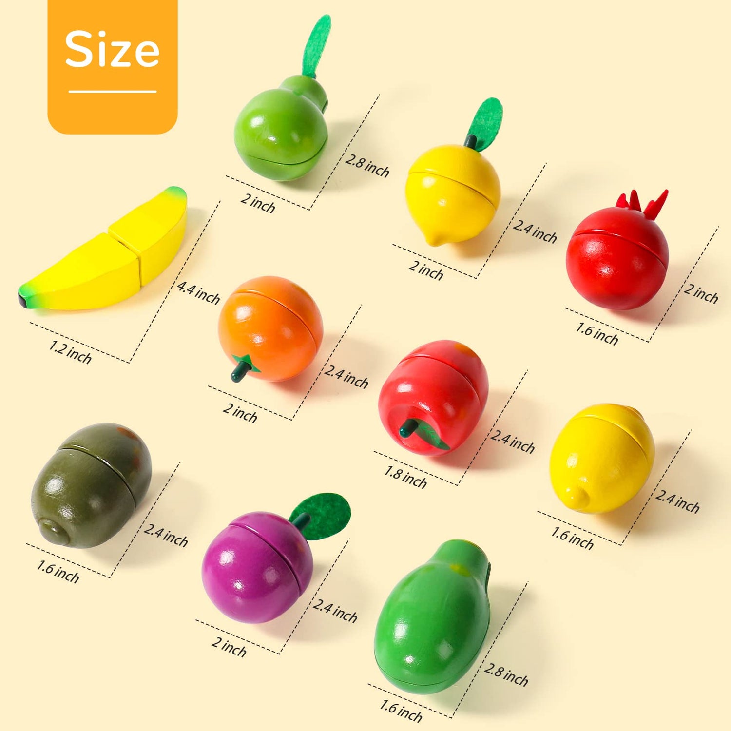 Wooden Play Food Sets for Toddlers Montessori Toys for 2 Year Old Kitchen Accessories Cutting Kids Pretend Play Fake Fruit Vegetable Learning Toddler Fajiabao