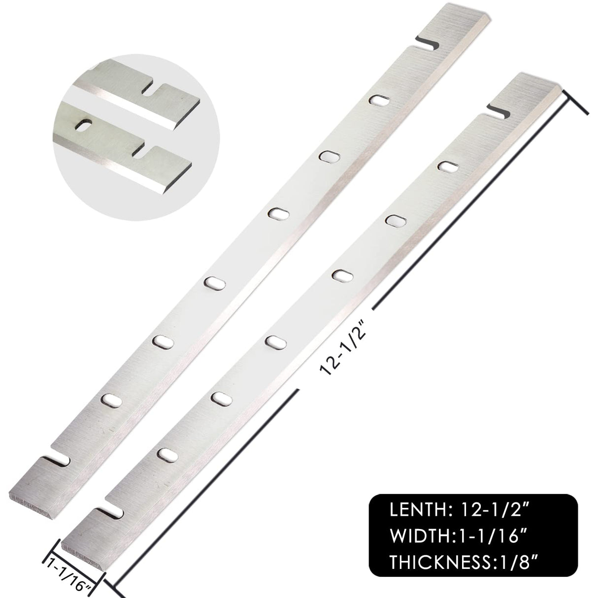 Planer Blades Knives HSS for DeWalt DW733 DW7332 Thickness Planers with 12.5 Inches Replacement Heat Treated 1 Set (2 pcs) Asieg Tool