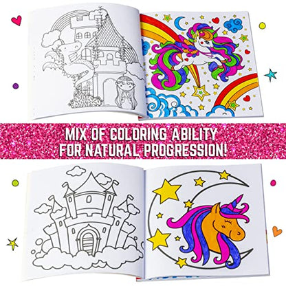 GirlZone Unicorn Coloring Book, Arts and Crafts Book with Magical Unicorn Designs for Children, Fun Unicorn Book for Kids and Awesome Gift Idea