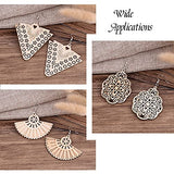 60Pcs Unfinished Wooden Burlywood Dangle Earrings Kit 10 Styles Natural Wood Big Charms with Jump Rings and Earring Hooks for Jewelry Craft Making PH PandaHall