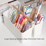 ENVIABELL Art Caddy Organizer, Plastic Art Supply Storage Organizer, Marker Organizer, Pencil Caddy with Handle, Craft Caddy with Dividers, Pen ENVIABELL