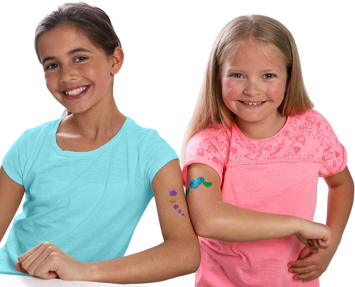 GirlZone Temporary Glitter Tattoos Kit for Girls, 33 Fun Pieces in 1 Sparkly Glitter Tattoos for Kids Kit, Easy to Apply and Remove Glitter Tattoo GirlZone