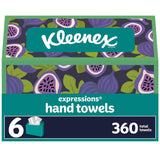 Kleenex Expressions Disposable Paper Hand Towels, 6 Boxes, 60 Towels per Box (360 Total Hand Towels), Packaging May Vary Kleenex