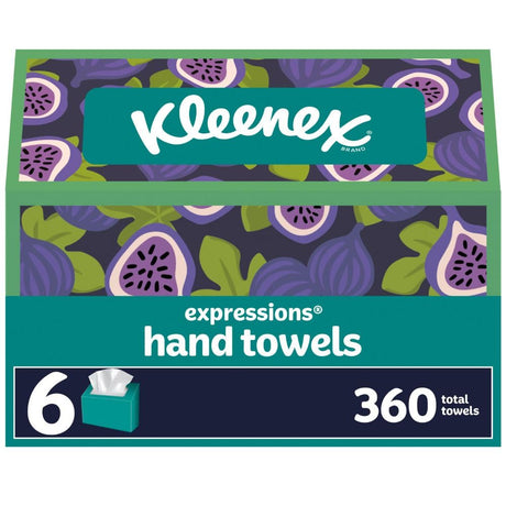 Kleenex Expressions Disposable Paper Hand Towels, 6 Boxes, 60 Towels per Box (360 Total Hand Towels), Packaging May Vary Kleenex
