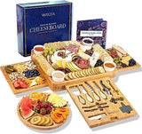 VAREZZA Charcuterie Boards Gift Set: Large Charcuterie Board, Bamboo Cheese Board - Unique Valentine Gifts for Women 23 Entertaining Accessories, VAREZZA