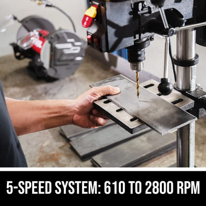 SKIL 6.2 Amp 10 In. 5-Speed Benchtop Drill Press with Laser Alignment & Work Light - DP9505-00 - WoodArtSupply