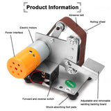 Electric Belt-Sander Polishing-Grinding Sharpener Adjustable - 13 x 1.2inch DIY Power Sanding Machine Mini Bench Belt Grinder, 7-Speed SI FANG