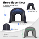 KING BIRD 10' x 20' Round Style Garage Shelter Anti-Snow Heavy Duty Storage Shelter Carport Portable Canopy Storage Shelter Shed for Boat, Patio KING BIRD