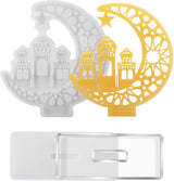 Cestony 2PCS Crescents Moon Castle with Stand Silicone Mold Display Board Moulds for Crafts Resin Casting Epoxy Tray Silicone Mold Table Home Decor Cestony