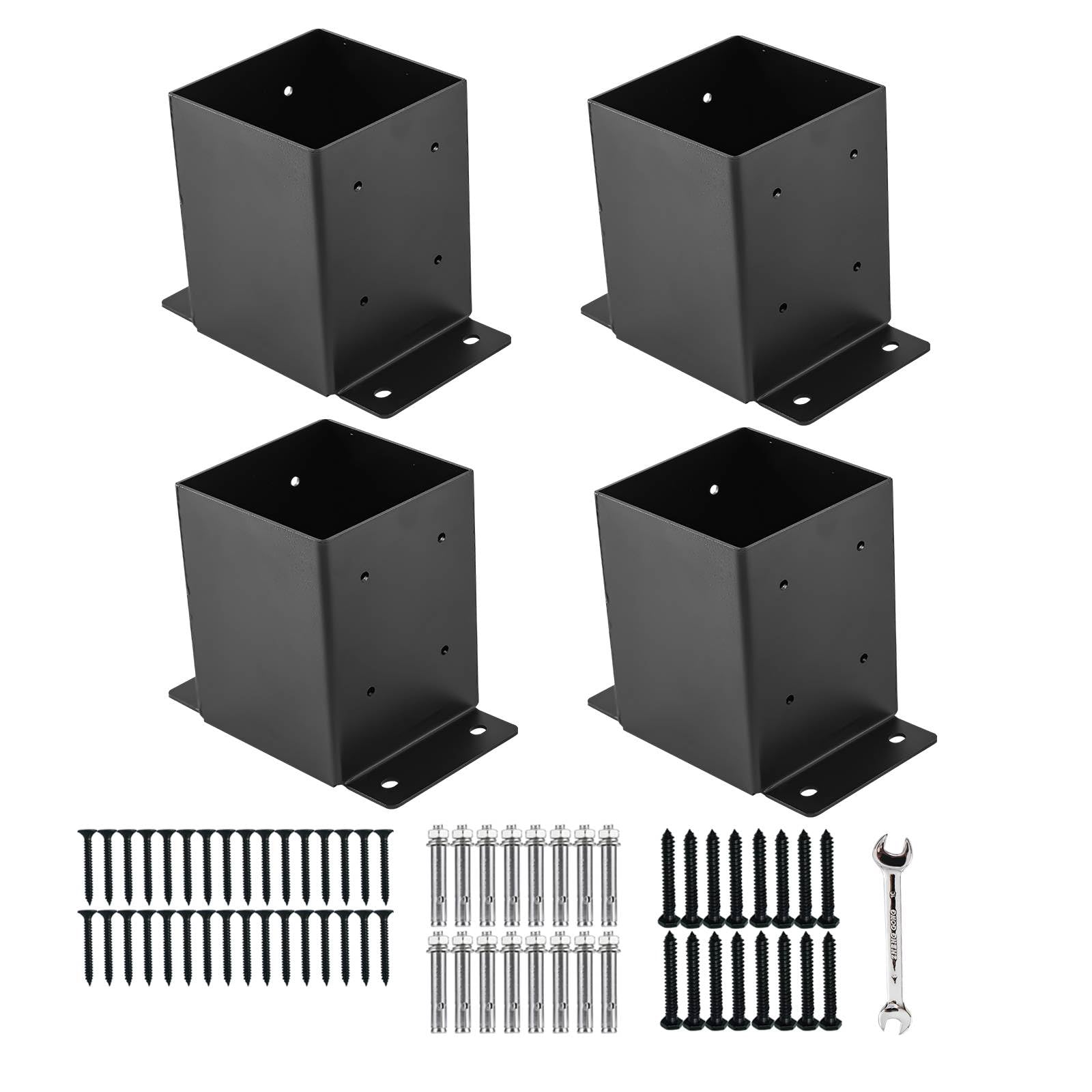 YVHFWOY 4x4 Post Base ，Railing Post Brackets(Inner Size 3.6