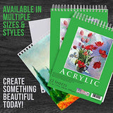 U.S. Art Supply 9" x 12" Premium Extra Heavy-Weight Acrylic Painting Paper Pad, 246 Pound (400gsm), Spiral Bound, Pad of 12-Sheets (Pack of 2 Pads) U.S. Art Supply