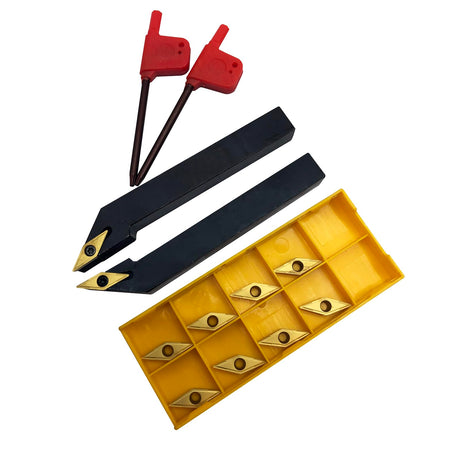 2pcs 1/2" Indexable Metal Lather Turning Tool Holder Boring Bars with VCMT110304/VCMT32.51 Carbide Turning Inserts,VCMT Insert Mutilayer Coated CNC Hunricho