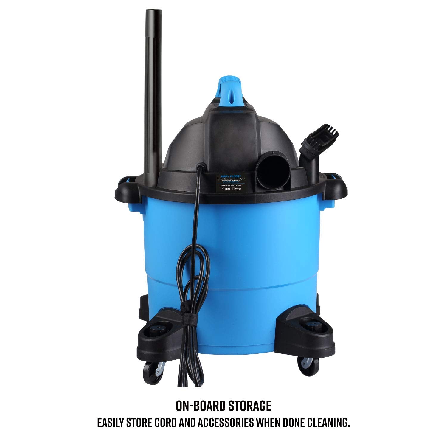 Vacmaster VJC507P 5-Gallon* 3 Peak HP** Wet/Dry Shop Vacuum, Blue, 5 gal Vacmaster