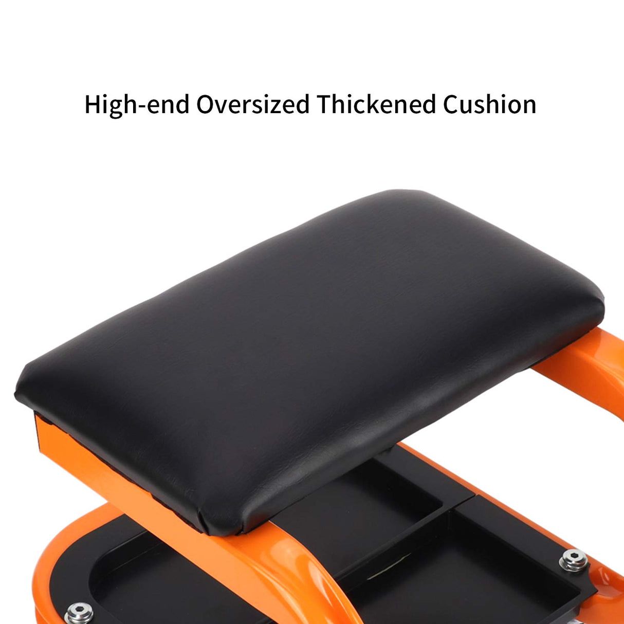 awagas Heavy Duty Rolling Creeper Garage Shop Seat Rolling Garage Stool Big Padded Mechanic Seat Mechanics Stool with Segmented Tool Tray Storage and awagas