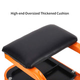 awagas Heavy Duty Rolling Creeper Garage Shop Seat Rolling Garage Stool Big Padded Mechanic Seat Mechanics Stool with Segmented Tool Tray Storage and awagas