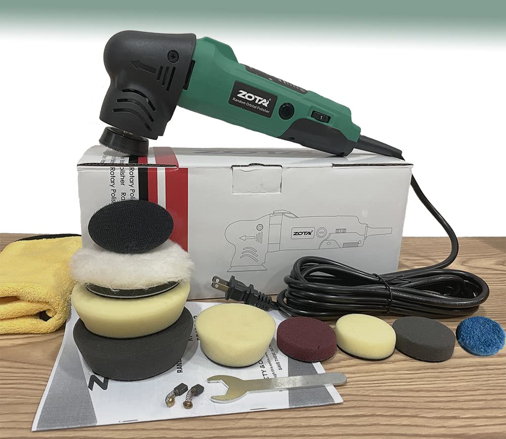 ZOTA Mini Polisher, 2-inch/ 3inch Car Buffer Polisher with 8mm Random Orbital,Car Polishers and Buffers for Car Detailing,Variable Speed Small Buffer ZOTA