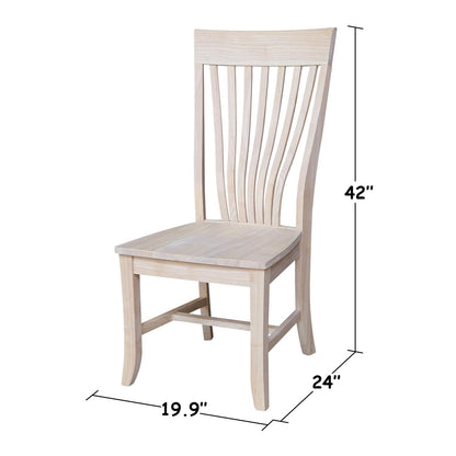 IC International Concepts International Concepts Amanda, Set of 2 Chair, Unfinished