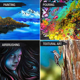 U.S. Art Supply 12 x 12 inch Gallery Depth 1-1/2" Profile Stretched Canvas, 3-Pack - 12-Ounce Acrylic Gesso Triple Primed, Professional Artist U.S. Art Supply