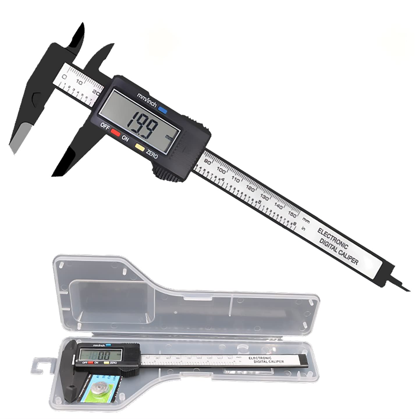 Simhevn Electronic Digital Caliper, LCD | 0 to 6 inch Inch and Millimeter Conversion, Automatic Shutdown Function, Very Suitable for home/jewelry/3D Simhevn