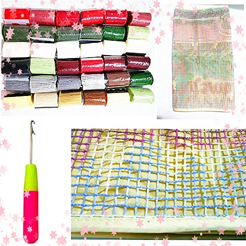 DIY Latch Hook Kits Cabin Throw Carpet Embroidery Cover Rug Pattern Color Printed Canvas 52x38cm, Crochet Needlework Crafts for Kids and Adults DL-YTG