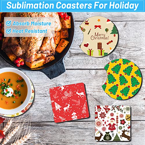 128 PCS Sublimation Blanks Products, Modacraft Christmas Ornaments Crafts Sublimation Starter Kit with Instruction Manual, Blank Makeup Bag Fridge