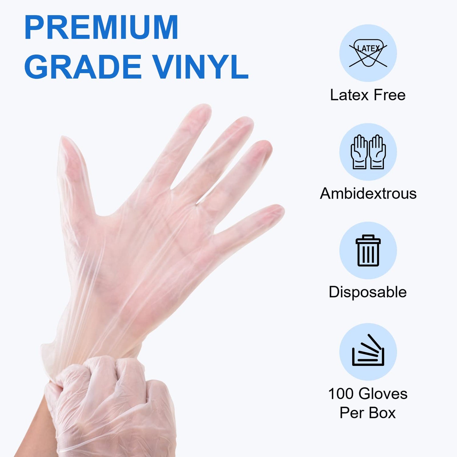 Schneider Clear Vinyl Exam Gloves, 4-mil, Medium 100-ct Box, Latex-Free, Rubber Disposable Gloves For Medical, Cleaning , Food Prep, Food Safe, Schneider