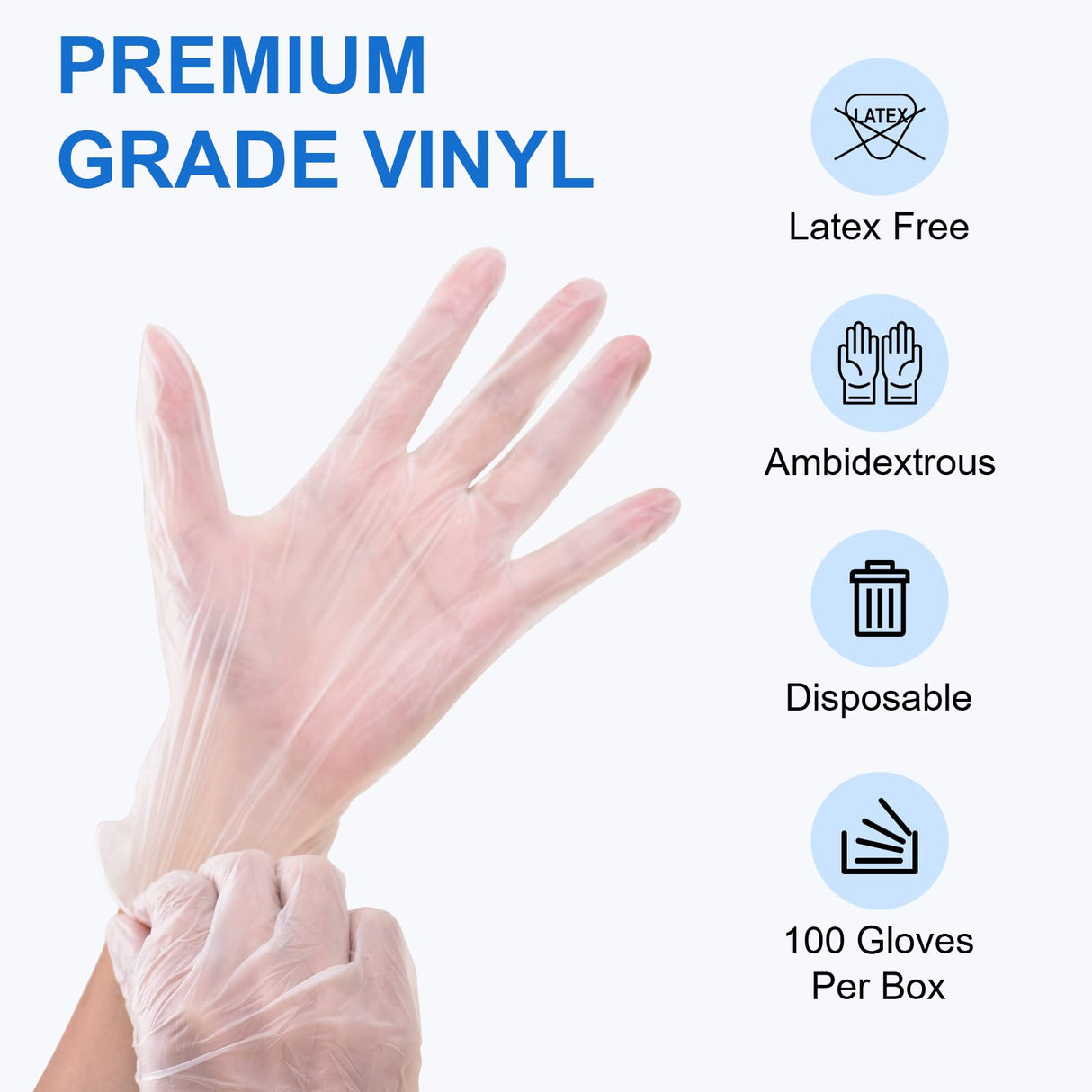 Schneider Clear Vinyl Exam Gloves, 4-mil, Medium 100-ct Box, Latex-Free, Rubber Disposable Gloves For Medical, Cleaning , Food Prep, Food Safe, Schneider
