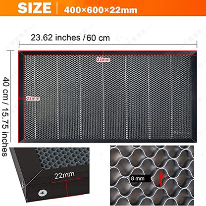 yeshine Laser Cutting Honeycomb Working Table Panel, 15.75 x 23.62 x 0.86 inch Honeycomb Laser Bed, for CO2 or Diode Laser Engraving Cutting Machine, - WoodArtSupply