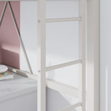 SHA CERLIN Heavy Duty Twin Loft Bed Frame with Removable Stairs and Full-Length Guardrail SHA CERLIN