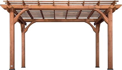 Backyard Discovery 14x10 ft All Cedar Wood Pergola, Durable, Quality Supported Structure, Snow and Wind Supported, Rot Resistant, Backyard, Deck,