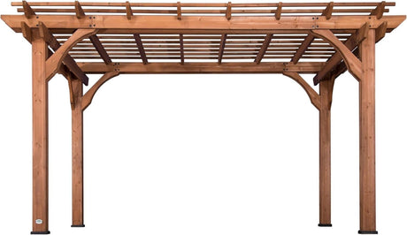 Backyard Discovery 14x10 ft All Cedar Wood Pergola, Durable, Quality Supported Structure, Snow and Wind Supported, Rot Resistant, Backyard, Deck, Backyard Discovery