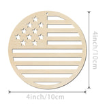 4in Patriotic Star Hanging Wood Independence Day Unfinished Wood with Twines DIY Craft Ornament for Independence Day Wedding Birthday Birthday 4th of Lamantery