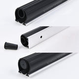 BOWSEN Heavy-Duty U+O Ring Universal Garage Door Bottom Seals Weatherstrip Rubber with Aluminum Track Retainer Kit, Black (16 FT, 1-1/4" Width) BOWSEN