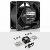 AC Infinity AXIAL 8038, Quiet Muffin Fan, 115V 120V AC 80mm x 38mm Low Speed, for DIY Cooling Ventilation Exhaust Projects AC Infinity