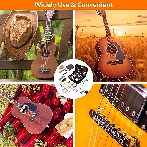 45Pcs Guitar Tool Kit, Guitar Repair Kit, Guitar Setup Kit, Luthier Tools Guitar Kit, Guitar Maintenance Kit Guitar Fret Tools, TIMDAM Guitar TIMDAM