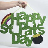 Factory Direct Craft Green Glittery Happy St Pat's Day Sign for Decorating, Parties, and Crafting 18-1/4"W x 14-1/2"H Factory Direct Craft