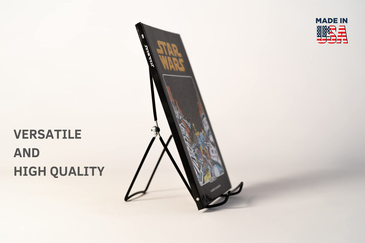 KINGDOM SOLUTIONS - 12 Pack Sturdy & Versatile Adjustable Large Stands for Display 3.8x8.5 - Made in USA Metal Easels for Plates, Pictures, Art, KINGDOM SOLUTIONS