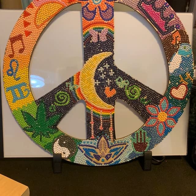 30pcs of Wood Peace Signs for Crafts,Unfinished Wood,Cutout Shapes,Wooden Cutouts,Peace Sign Cutouts (2'') RUIXUAN