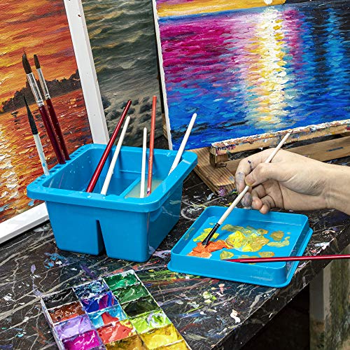 MyLifeUNIT Paint Brush Cleaner, Paint Brush Holder and Organizers for Acrylic, Watercolor, and Water-Based Paints (Blue) MyLifeUNIT