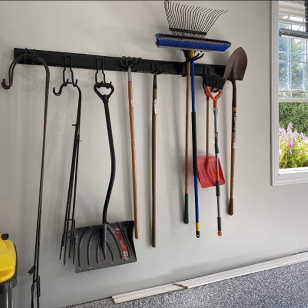Ultrawall 13 PCS Tool Storage Rack, 64 Inches Adjustable Garage Organization Wall Mounted Storage System with 9 Hooks, Heavy Duty Steel Garden Tool Ultrawall