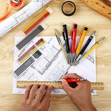 Enhon Mechanical Carpenter Pencils Set with Marker Refills and Carbide Scriber Tool, Solid Deep Hole Woodworking Pencils Marker Marking Tools with Enhon