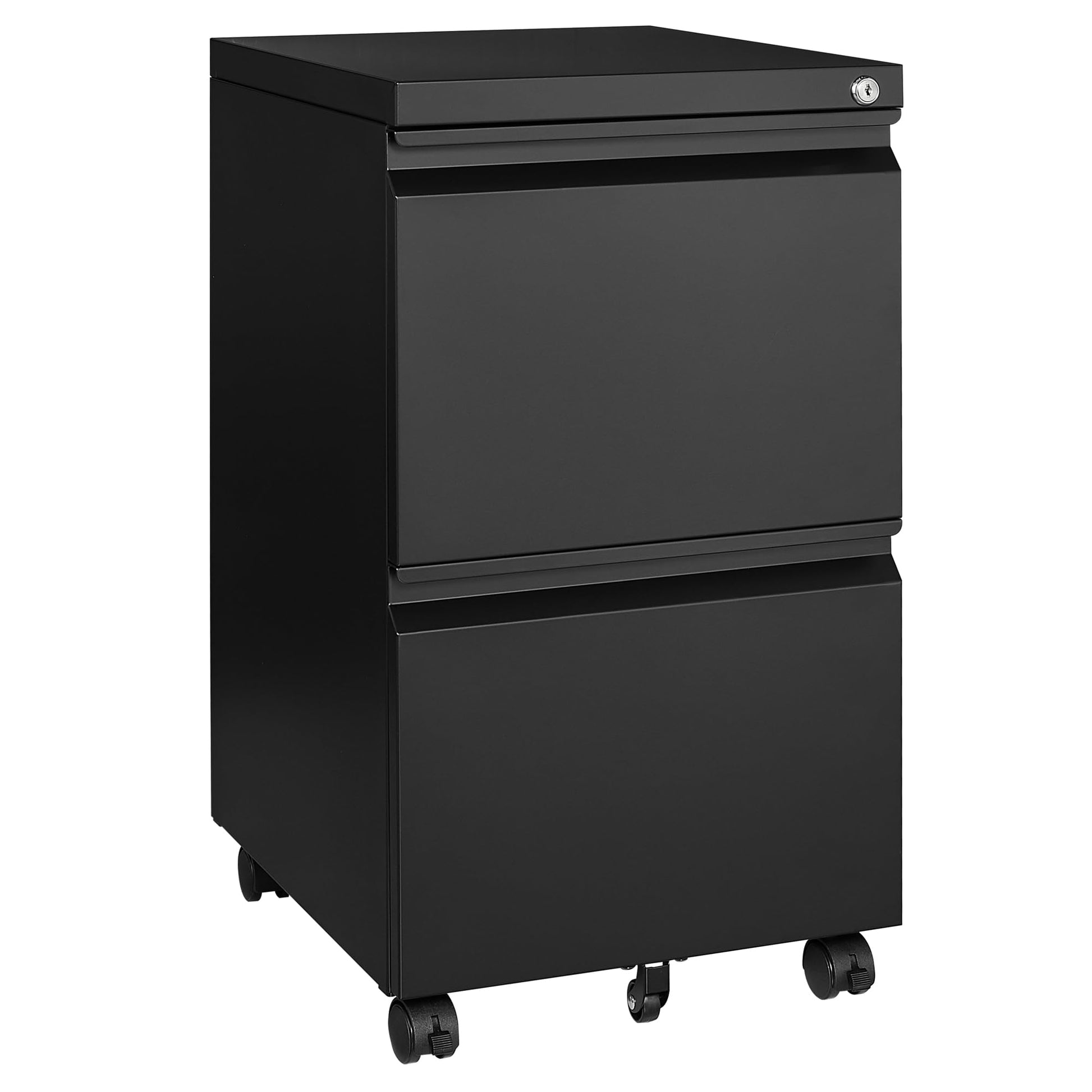 Letaya Mobile File Cabinet with Lock,2 Drawer Under Desk Metal Rolling Filing Cabinets for Home Office Organizer Letters/Legal/A4(Required - WoodArtSupply