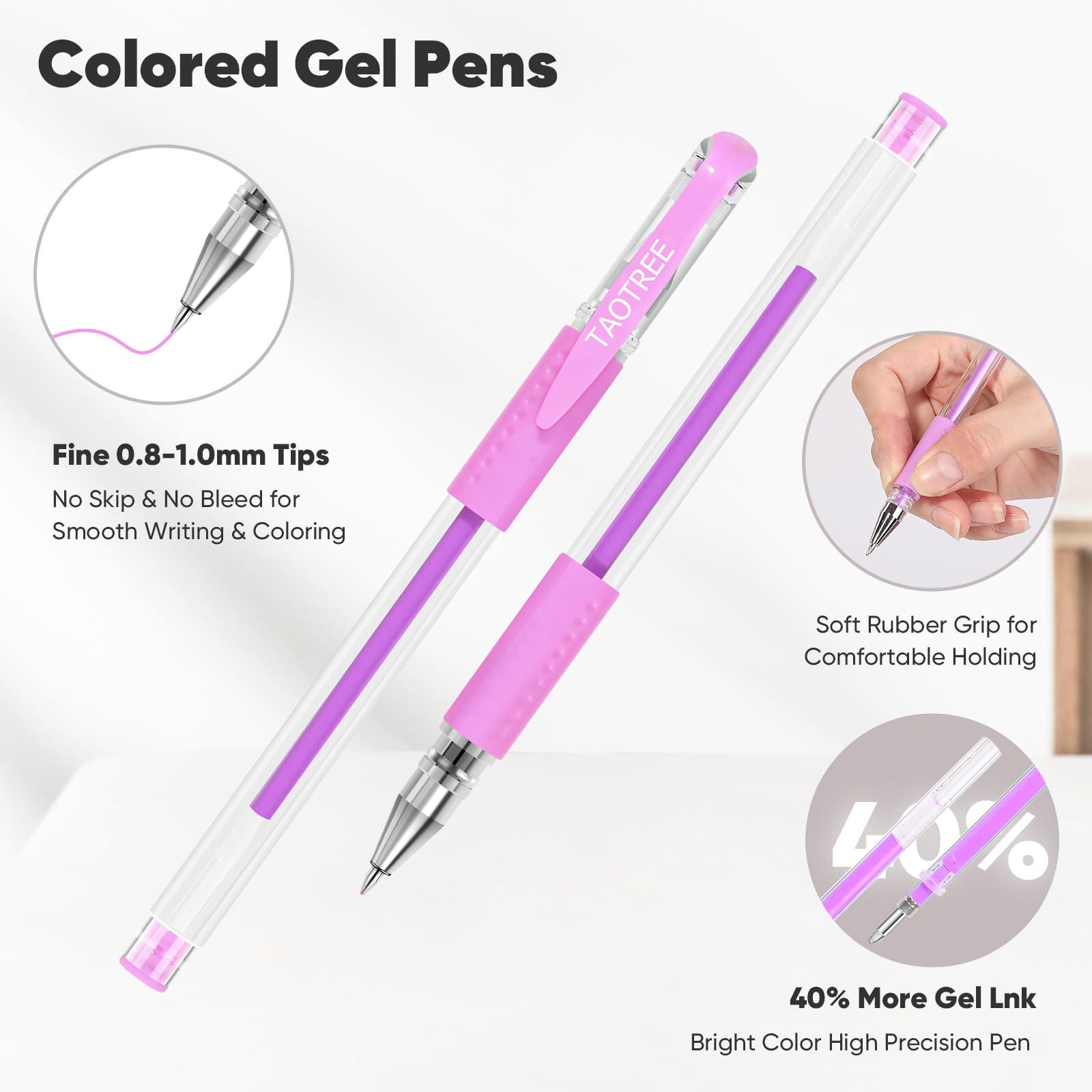 Taotree 36-Color Glitter Gel Pens for Adult Coloring - Neon Ink Drawin –  WoodArtSupply
