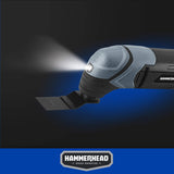 Hammerhead 2.2-Amp Oscillating Multi-Tool with 1pc Flush Cut Blade, 1pc Semicircle Saw Blade, 1pc Sanding pad, 3pcs Sanding Paper - HAMT022 Hammerhead