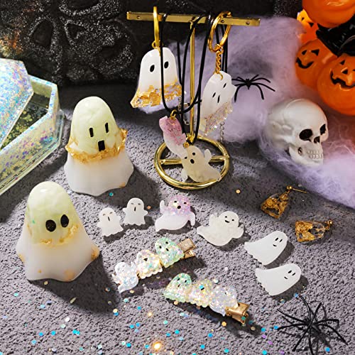 LET'S RESIN Ghost Shape Resin Earring Molds, Silicone Molds for Epoxy Resin with Earring Accessories, Jump Rings, Epoxy Resin Molds for DIY Keychain, - WoodArtSupply